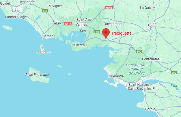 Carte - Jardins de Trebiguette - Chambres d'Hôtes Morbihan